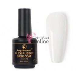 NUDE RUBBER BASE COAT FSM Soak-Off de 15 ml, Nr 15 Alb Laptos (Milky)   